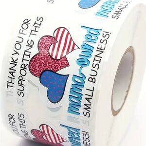 "Thank you for supporting my small owned Business" Heart Stickers, NWT